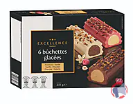 Rappel produit BUCHETTES GLACEES - FRAMBOISE/VANILLE, VANILLE/CHOCOLAT, CHOCOLAT/NOISETTE 441g EXCELLENCE