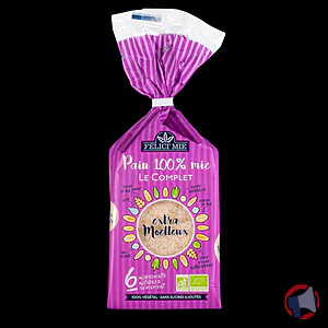 Rappel produit Pain 100% mie Le Classique 300g & Pain 100% Mie Le Complet 300g FELICI'MIE