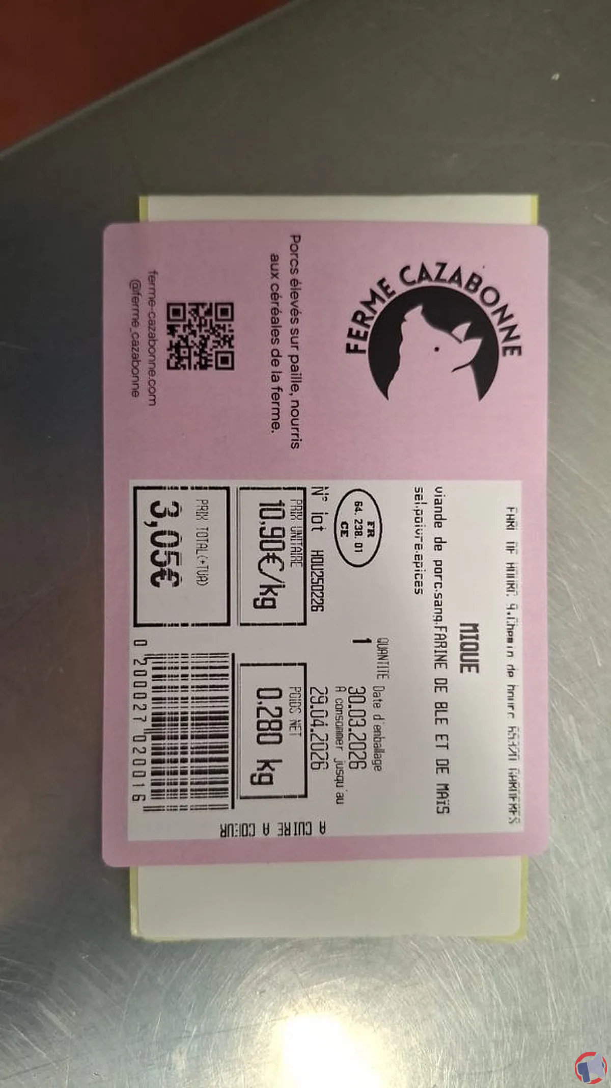 Rappel produit : Ferme Cazabonne mique – risques et recommandations