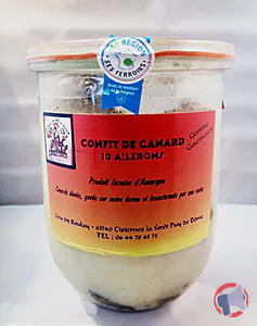 Rappel produit Confit de canard 10 ailerons La ferme au délice royal