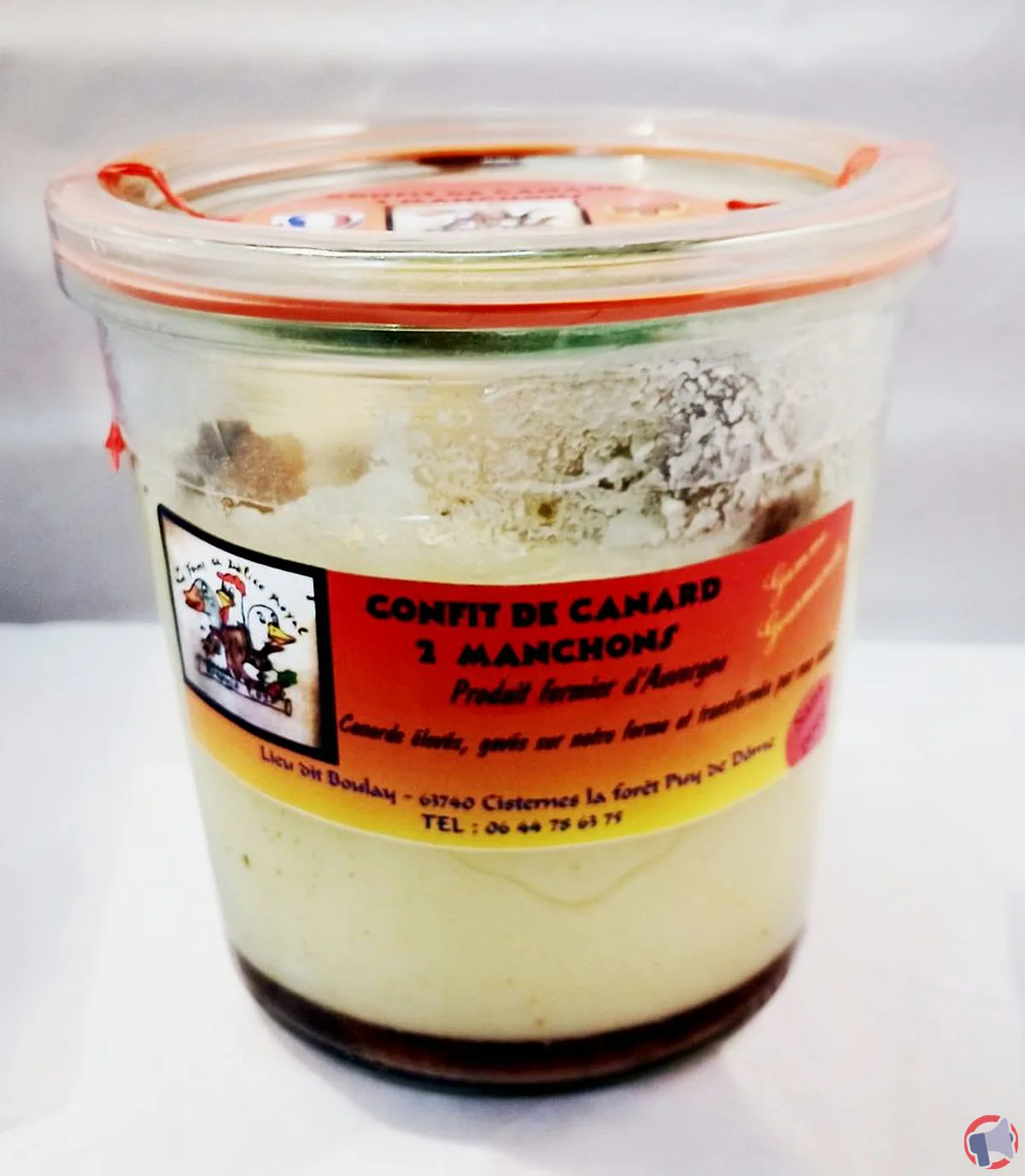 Rappel de produit : Confit de canard de la marque La ferme au délice royal