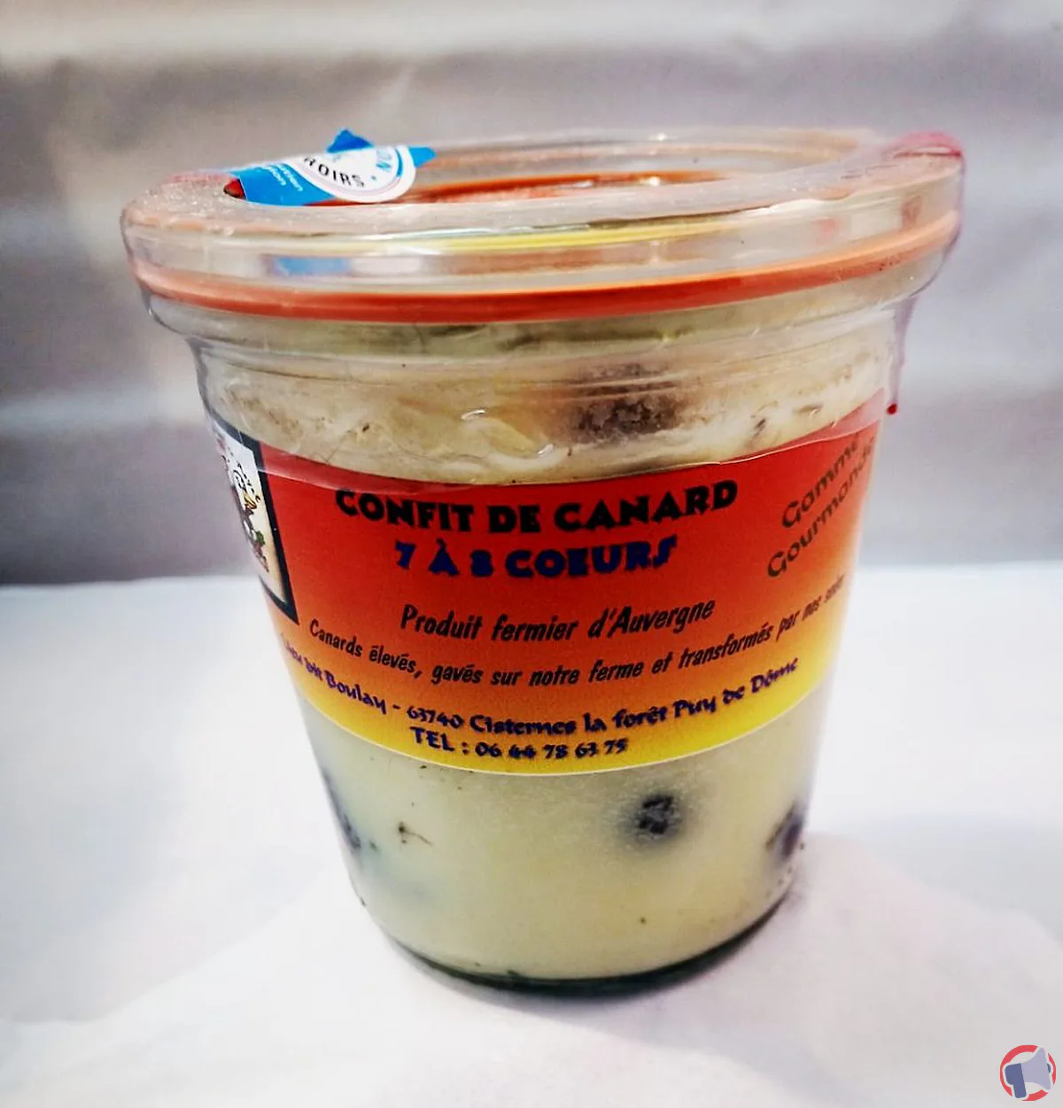 Rappel de produit : Confit de canard Coeurs de la marque La ferme au délice royal