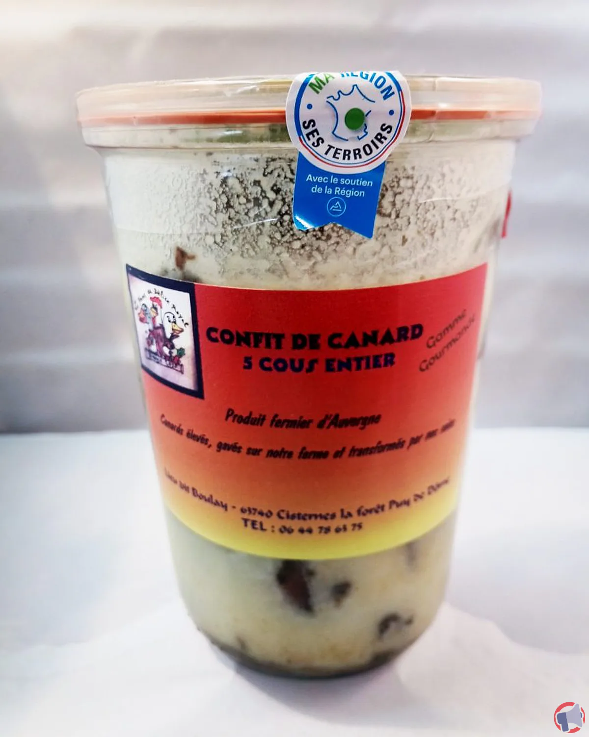 Rappel produit : Confit de canard cou entier par 5 de la marque La ferme au délice royal