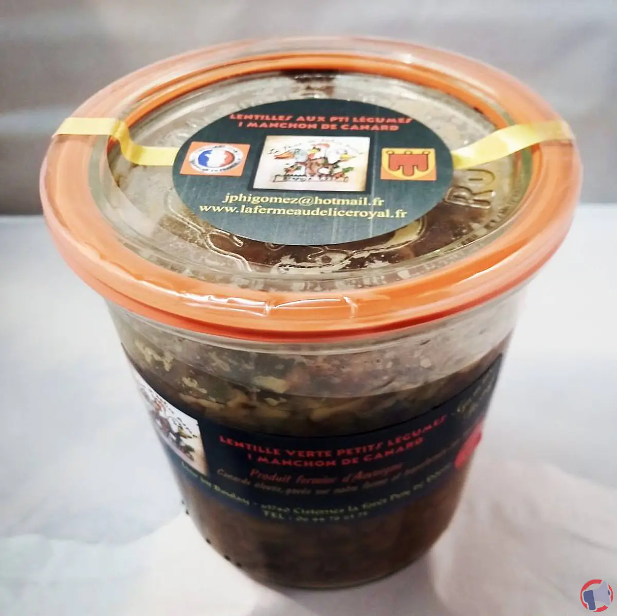 Rappel de produit : Lentilles verte petits légumes et manchon de canard de la marque La ferme au délice royal