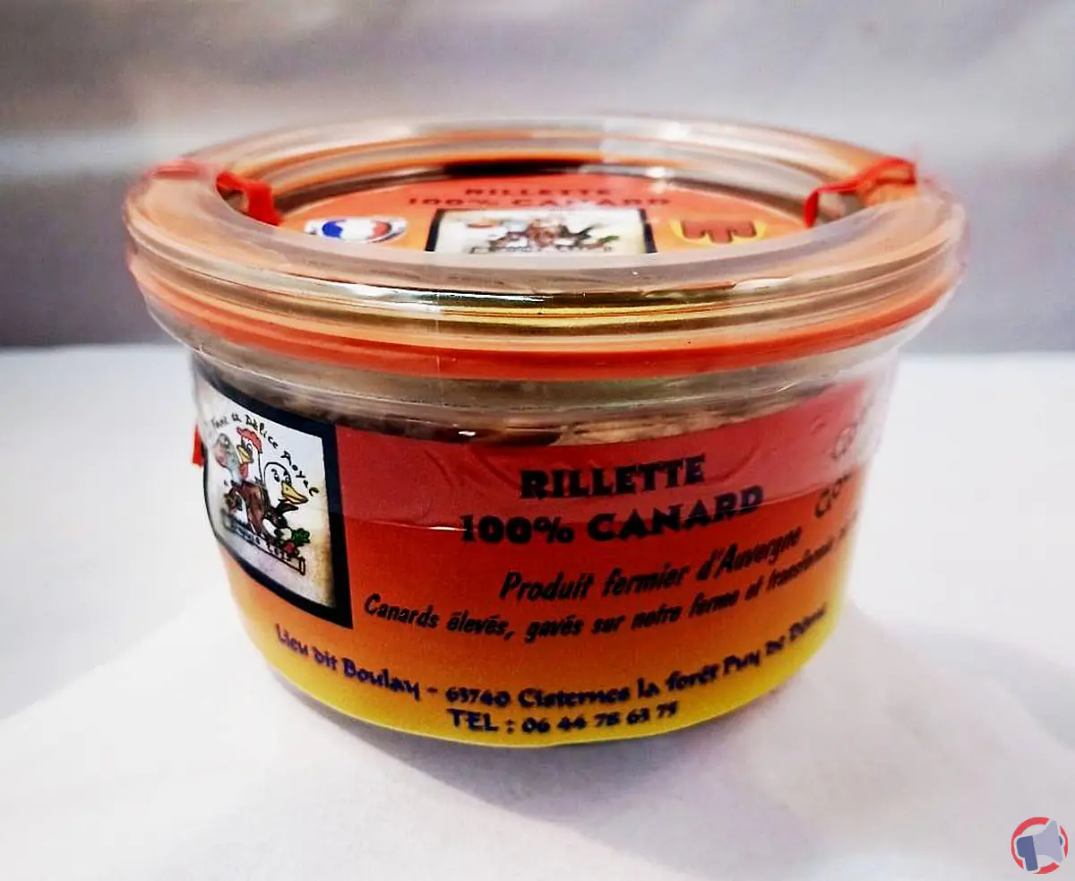 Rappel de produit : Rillette de canard 120 gr de la marque La ferme au délice royal