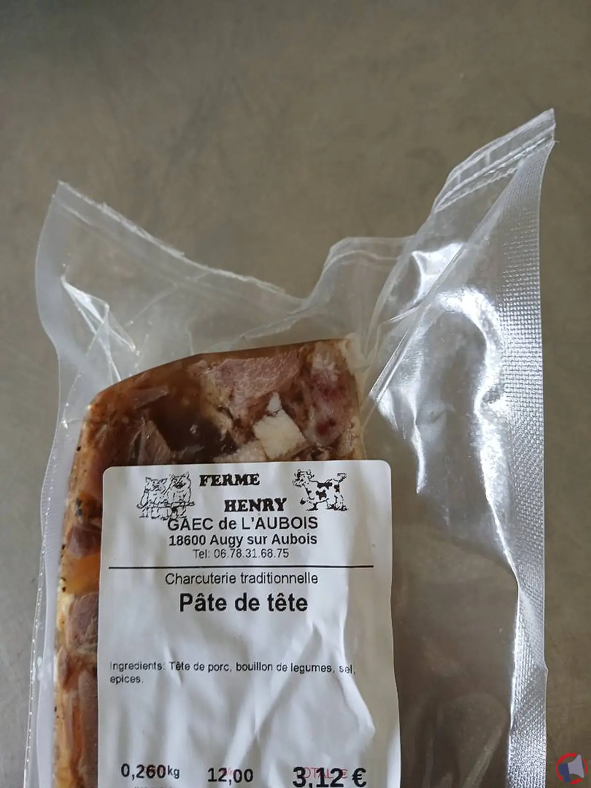 Rappel : Ferme Henry pâte tête