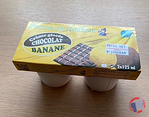 Rappel produit Crème glacée banane / chocolat Ferme de Kerheu