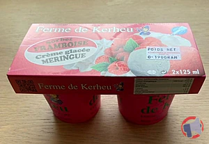 Rappel produit Crème glacée meringue / framboise Ferme de Kerheu