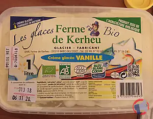 Rappel produit Crème glacée vanille biologique Ferme de Kerheu