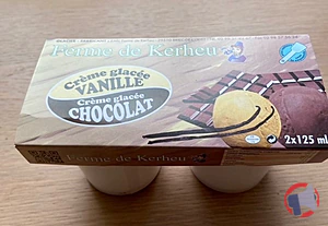 Rappel produit Crème glacée vanille / chocolat Ferme de Kerheu