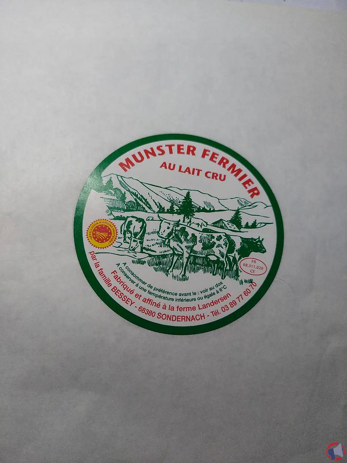 Rappel : munster fermier au lait cru de la ferme landersen