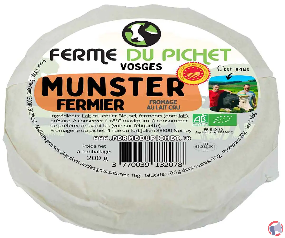 Rappel produit : fromage Munster fermier de la ferme Pichet – informations et conseils