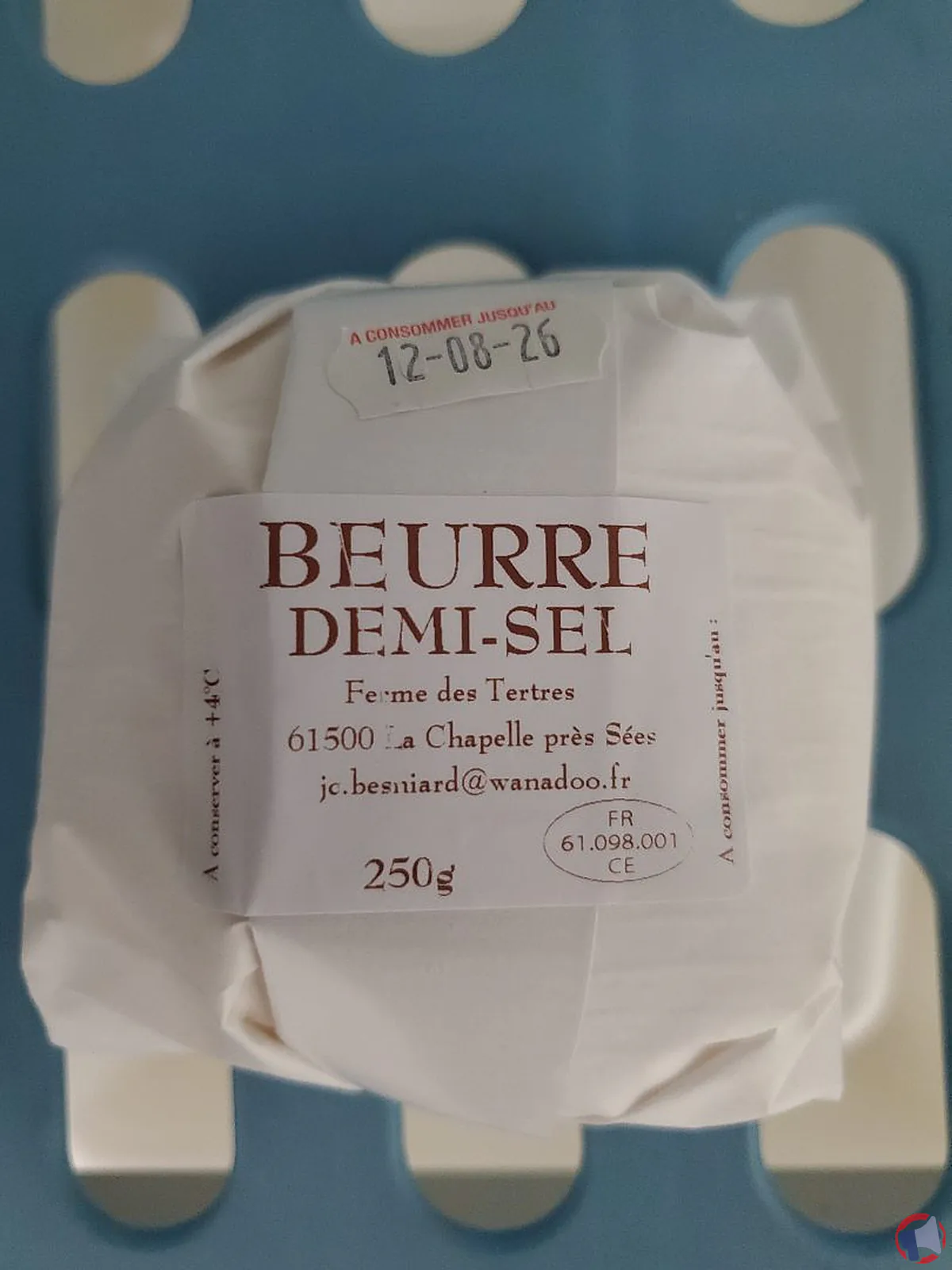 Rappel produit : beurre cru au lait de ferme « les tertres » (risque microbiologique)