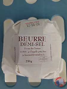 Rappel produit BEURRE CRU LA FERME DES TERTRES