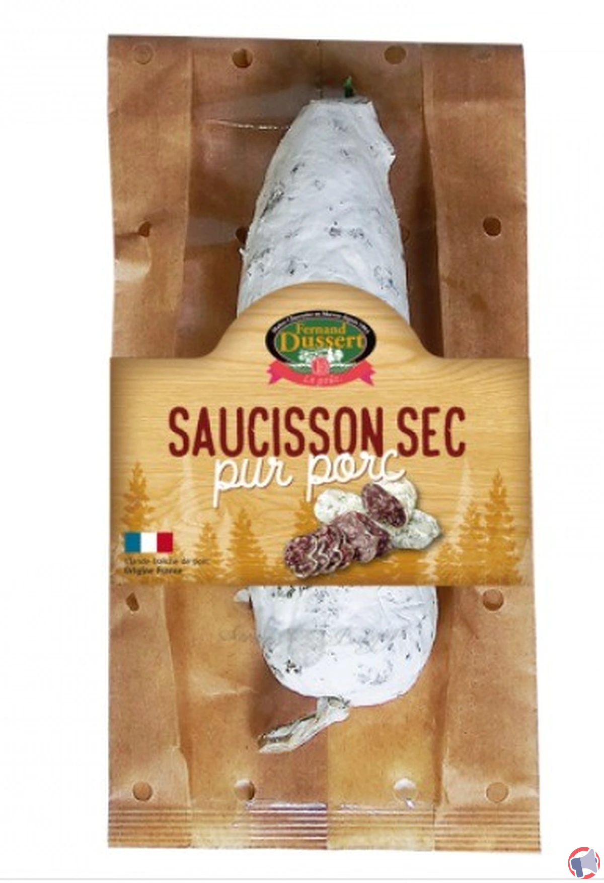 Rappel de produit : saucisson sec pur porc de la marque Fernand Dussert