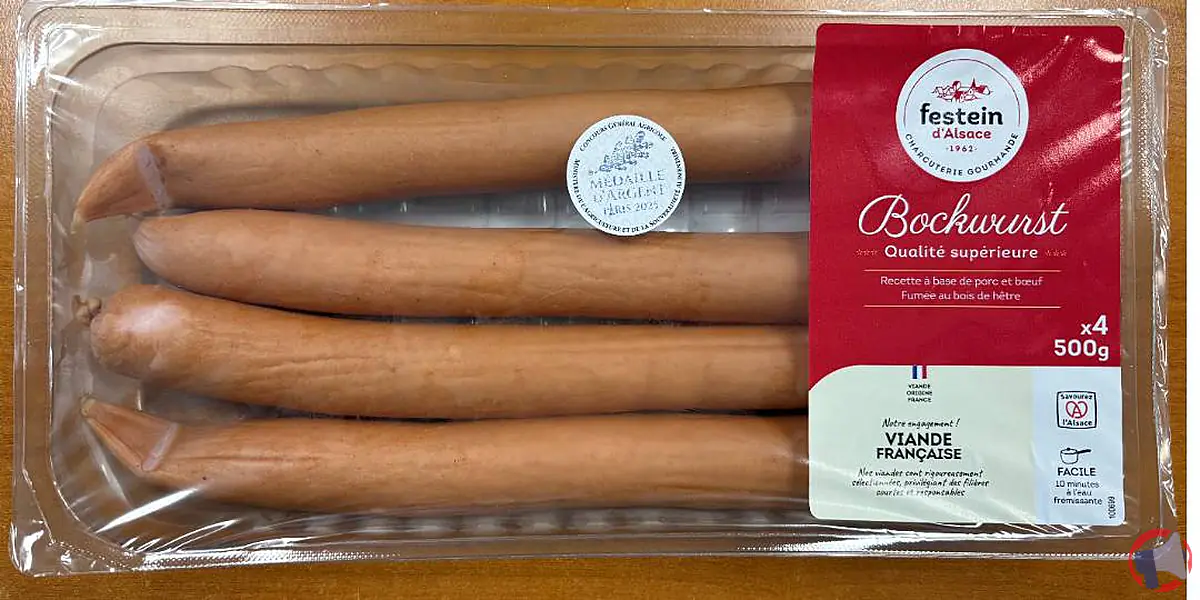 Rappel de produit : bockwurst qualité supérieure de Festein d'Alsace