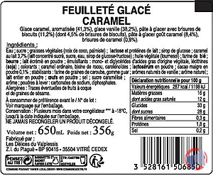 Rappel produit FEUILLETE GLACE CARAMEL