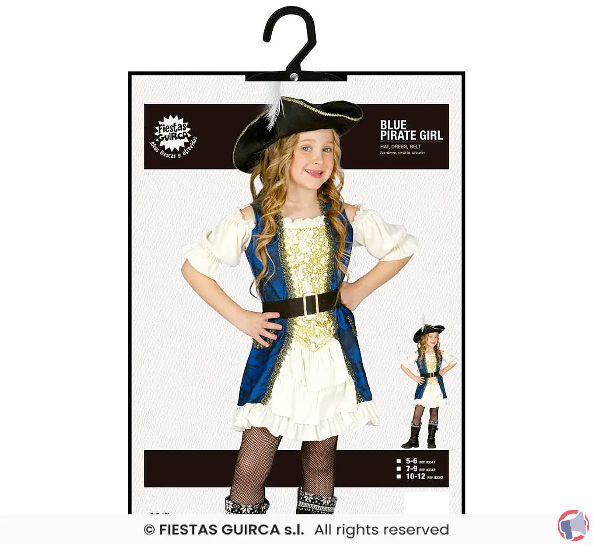 Rappel de la tenue de déguisement pour fille « pirate blanche » (Fiestas Guirca) : ce que vous devez faire