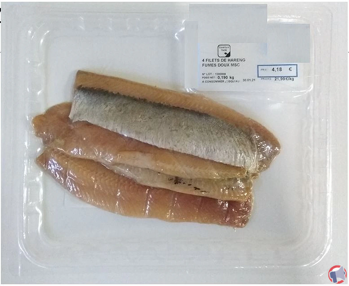 Rappel de produit : Filet de hareng fumés doux en barquette sous-vide pour risque de listéria