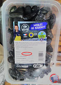 Rappel produit Moules de bouchot de Normandie STG Filière Qualité Carrefour