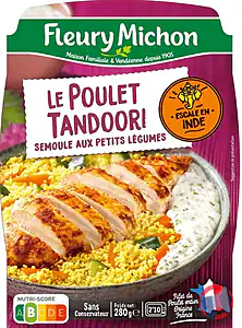 Rappel produit Le poulet Tandoori, semoule aux petits légumes FLEURY MICHON