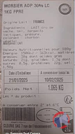 Rappel produit Morbier AOP 30% LC 1kg / 2kg / 3kg FPRE (photo numéro 2)