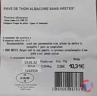 Rappel produit Pavé de Thon albacore frais 250g Frais (photo numéro 2)