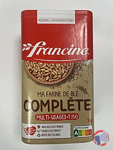 Rappel produit Ma farine de blé Complète 1kg Francine