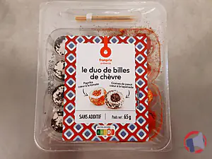 Rappel produit Duo de billes de chèvre Paprika coeur à la tomate et Graines de pavot coeur à la tapenade 65g FRANPRIX Franprix
