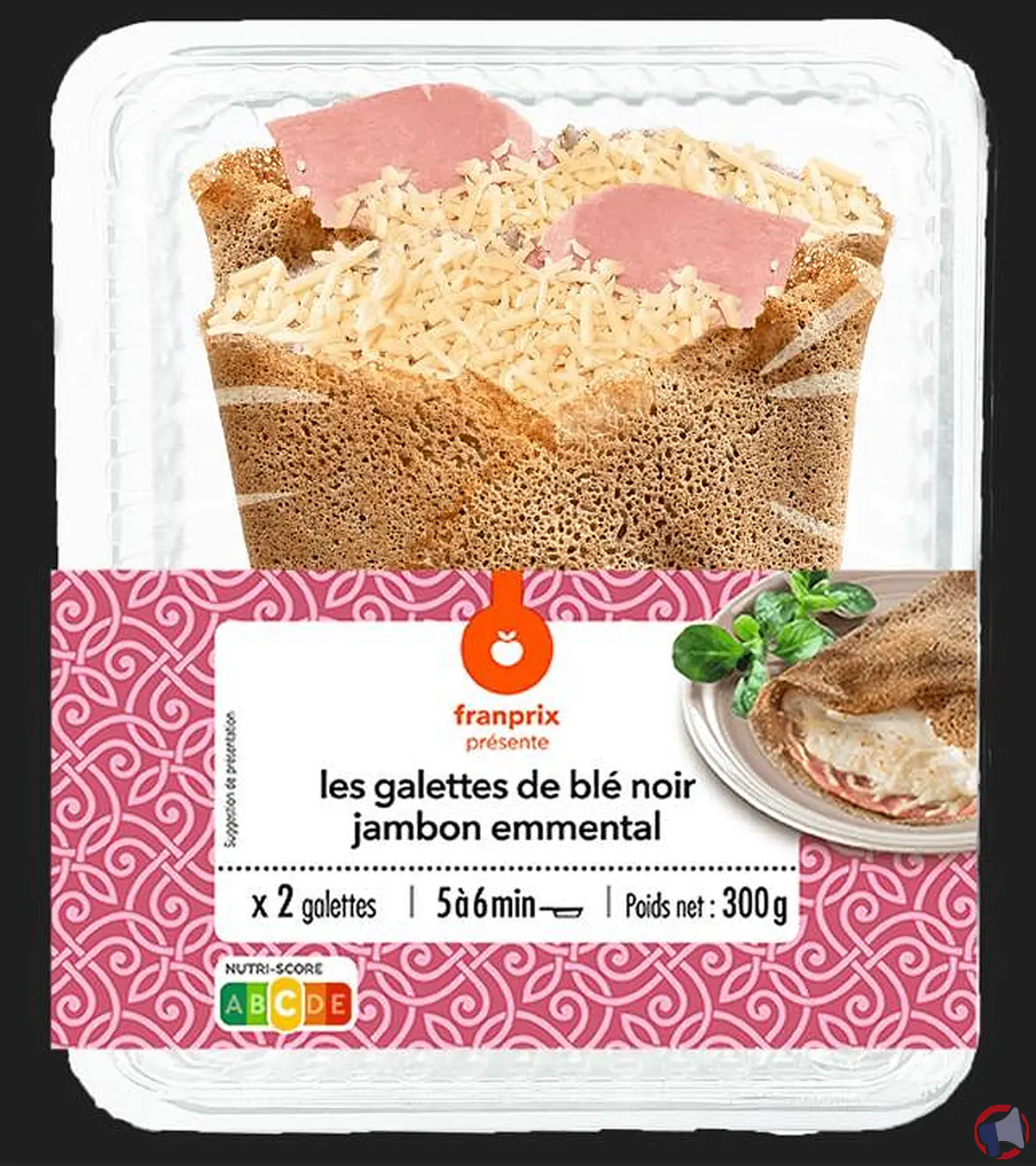 Rappel produit : Les galettes de blé noir jambon emmental x2 de Franprix