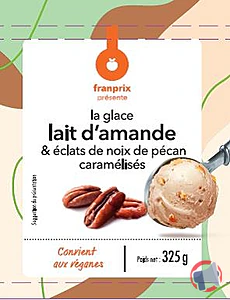 Rappel produit La Glace Lait d'amande & éclats de noix de pécan caramélisés 325g – 500ml FRANPRIX Franprix