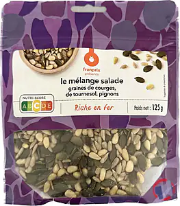 Rappel produit le mélange salade graines de courges, de tournesol, pignons Franprix