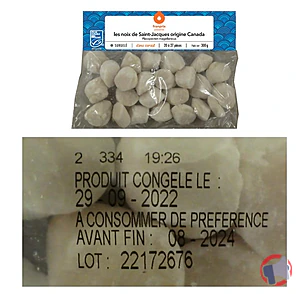 Rappel produit Noix de Saint-Jacques sans corail du Canada MSC surgelés - FRANPRIX - 300g FRANPRIX