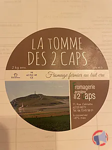 Rappel produit Tome des 2 caps cumin Fromagerie des 2caps