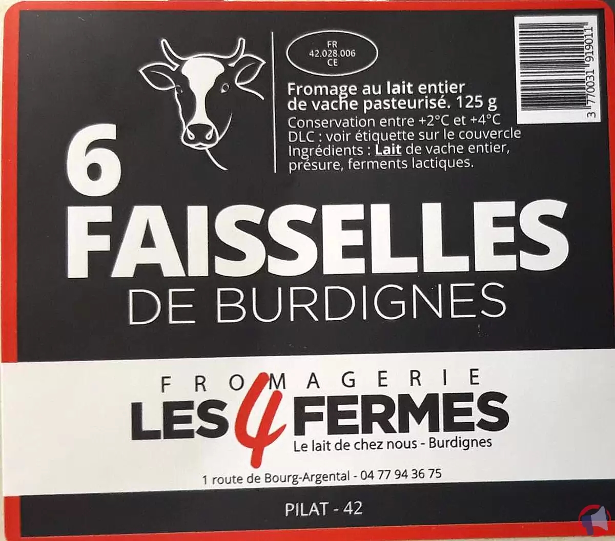 Rappel de produit : Faiselles de Burdignes de la marque Fromagerie Les 4 Fermes