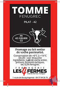 Rappel produit TOMME FENUGREC FROMAGERIE LES 4 FERMES