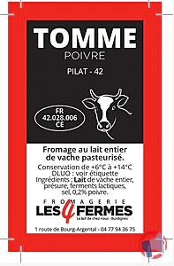 Rappel produit TOMME POIVRE FROMAGERIE LES 4 FERMES