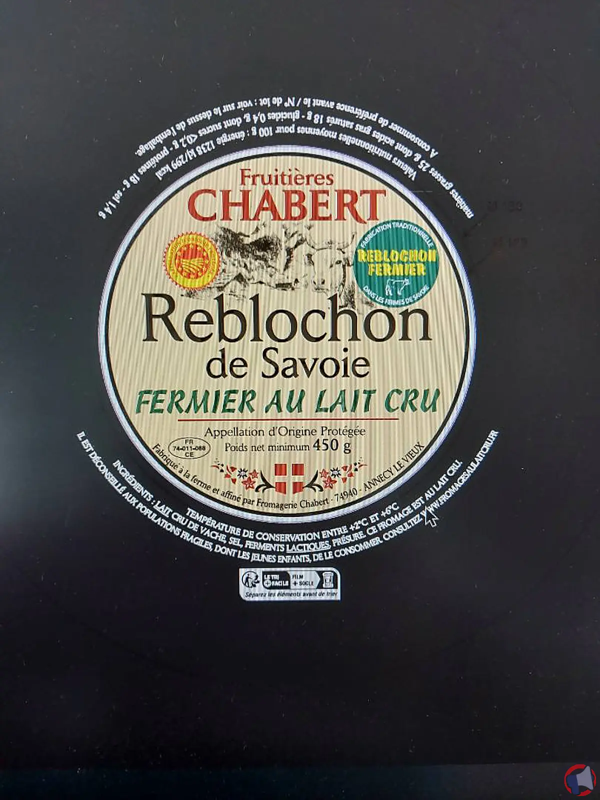 Rappel de produit : Reblochon Fermier des Aravis 450g de la Fromagerie Chabert ARAVIS pour suspicion de Listeria Monocytogenes