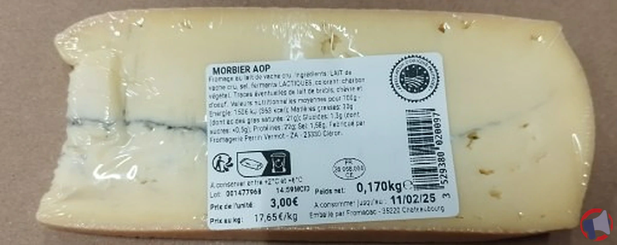 Rappel de produit : Morbier AOP lait cru 170g de la marque Fromapac