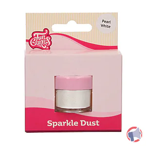 Rappel produit SPARKLE DUST PEARL WHITE - POUDRE DECORATIVE BLANC NACRE FUNCAKES