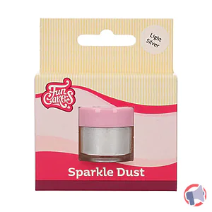 Rappel produit Sparkle dust - poudre décorative argent - light silver FUNCAKES