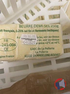 Rappel produit beurre gaec de la pellerie