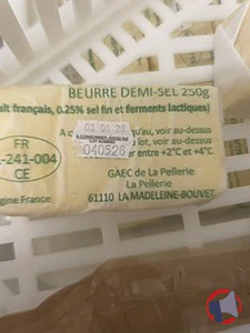 Rappel produit beurre gaec de la pellerie