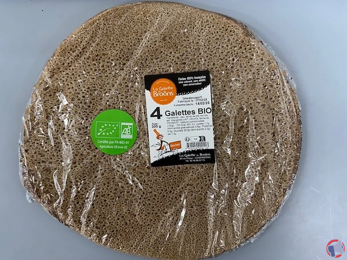 Rappel de galettes bio à plat de la marque La Galette de Broons