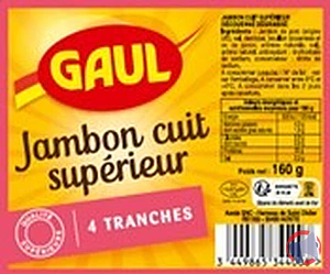 Rappel produit JAMBON CUIT SUPERIEUR GAUL