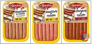 Rappel produit SAUCISSES ET MERGUEZ DE VOLAILLE LE GAULOIS