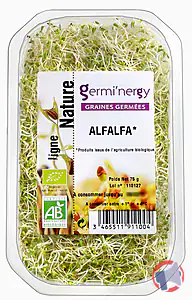 Rappel produit Graines germées biologiques Alfalfa 75g GERMI'NERGY