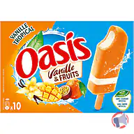 Rappel produit 10 batonnets Vanille Tropical 500mL OASIS glace OASIS®