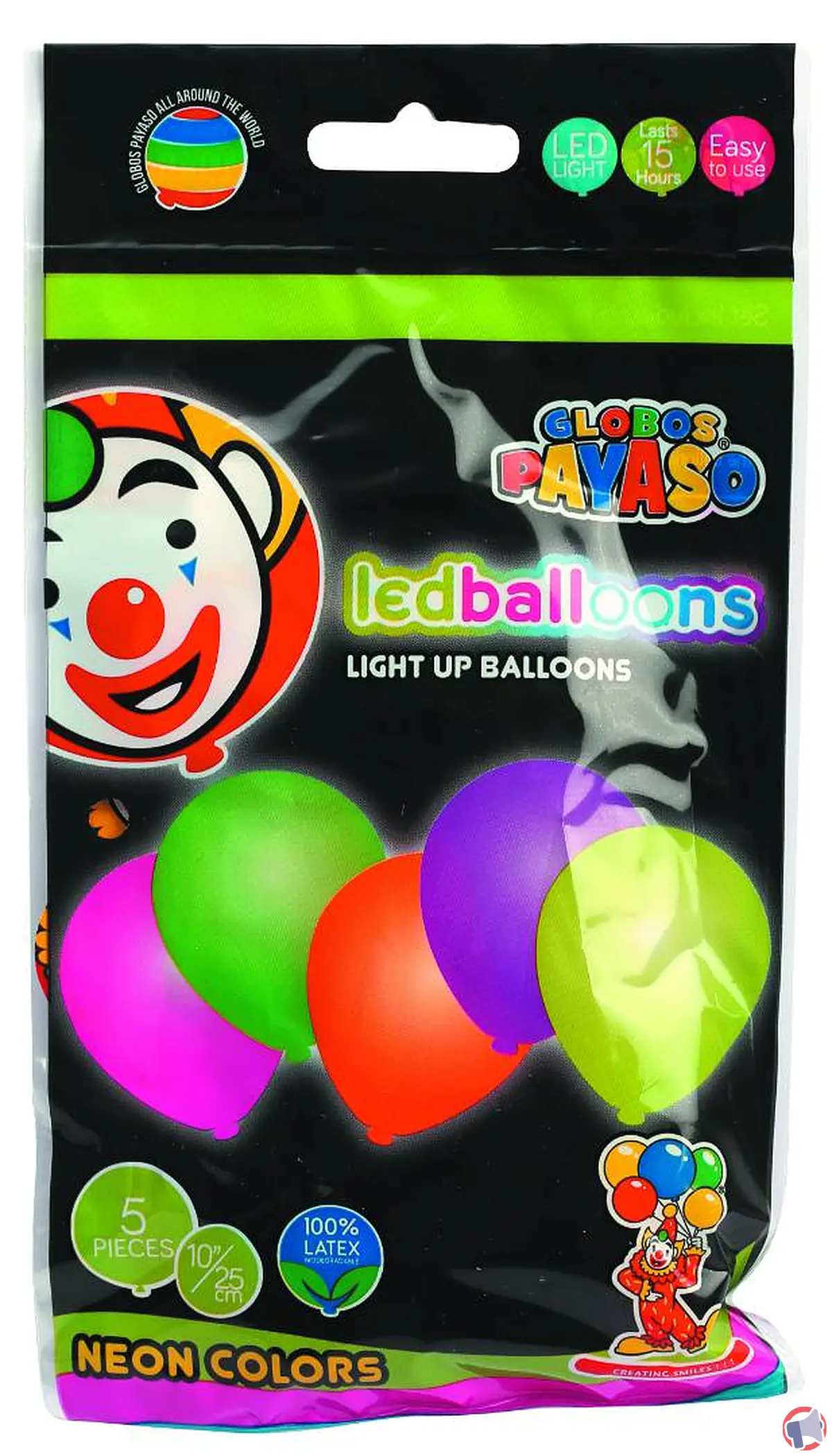Rappel de produit : Sachet 5 ballons à LED de la marque Globos Payaso