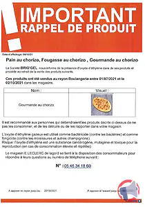 Rappel produit GOURMANDE AU CHORIZO 310G